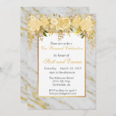 Blume aus metallischem Marmor Vow Erneuerung Einladung (Vorne/Hinten)