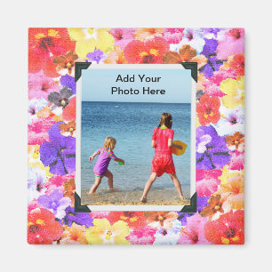 Blume aus Mosaik, in Trikolore gehalten Magnet