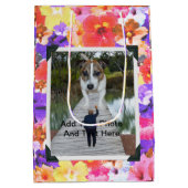 Blume aus Mosaik, in Trikolore gehalten Mittlere Geschenktüte (Rückseite)