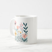 Blume aus niedlichem Cartoon Wasserfarbene Blumenh Kaffeetasse (Vorderseite Links)
