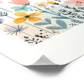 Blume aus niedlichem Cartoon Wasserfarbene Blumenh Poster (Ecke)