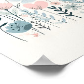 Blume aus niedlichem Cartoon Wasserfarbene Blumenh Poster (Ecke)