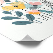 Blume aus niedlichem Cartoon Wasserfarbene Blumenh Poster (Ecke)