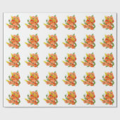 Blume aus niedlichem Mohn, in Aquarellfarben, Papi Geschenkpapier (Flach)