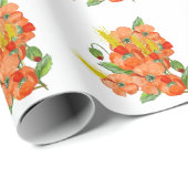 Blume aus niedlichem Mohn, in Aquarellfarben, Papi Geschenkpapier (Rolleneckpunkt)