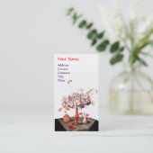 BLUME AUS OBST DER SAISON, BLÄTTER PEARS MONOGRAM VISITENKARTE (Stehend Vorderseite)