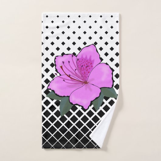 Blume aus Orange & Gelb und Rosa auf einem Trellis Badhandtuch Set (Handtuch)