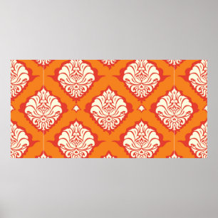 Blume aus orangefarbenen Wandbehängen Poster