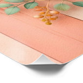Blume aus Orangenholz mit Monogramm Poster (Ecke)