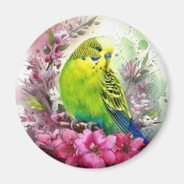 Blume aus Parkett und Rosa Magnet