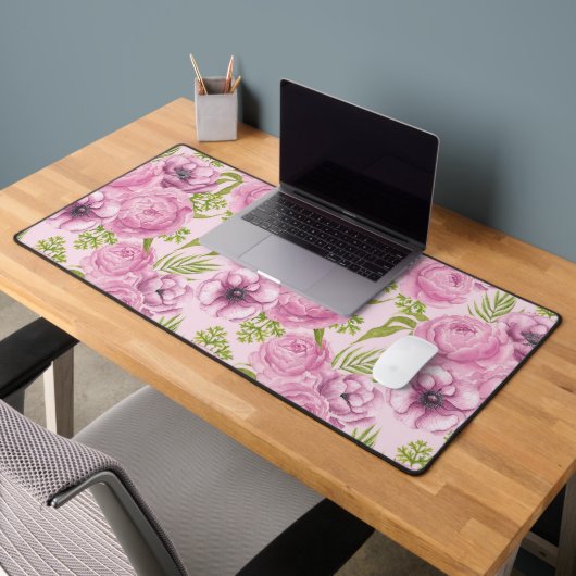 Blume aus Peony und Anemone Schreibtischunterlage (Büro 2)