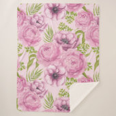 Blume aus Peony und Anemone Sherpadecke (Vorderseite)