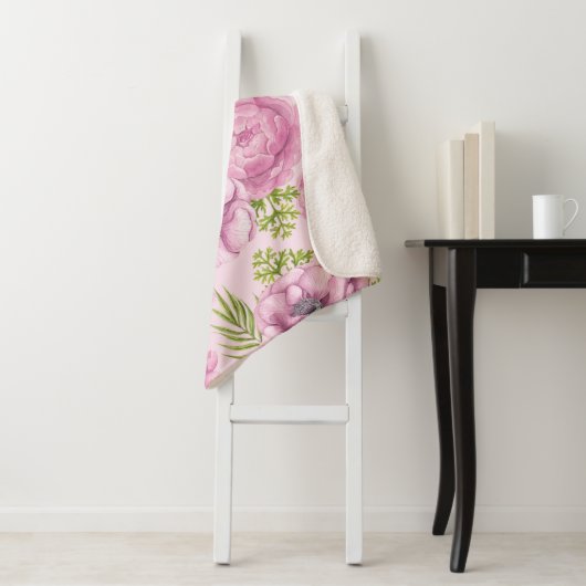 Blume aus Peony und Anemone Sherpadecke (Beispiel)