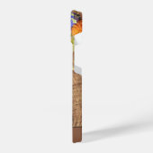 Blume aus personalisierten Vorlagen und Holz iPhone Hülle (Linke Seite)