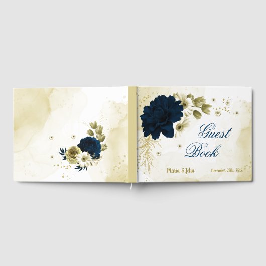 Blume aus phantastischem Elfenbeingold Gästebuch (Voll)