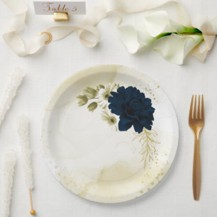 Blume aus phantastischem Elfenbeingold Pappteller