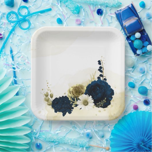 Blume aus phantastischem Elfenbeingold Pappteller (Party)