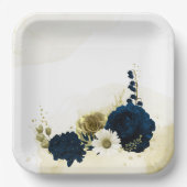 Blume aus phantastischem Elfenbeingold Pappteller (Vorderseite)