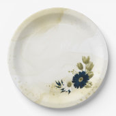 Blume aus phantastischem Elfenbeingold Pappteller (Vorderseite)