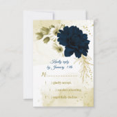 Blume aus phantastischem Elfenbeingold RSVP Karte (Vorderseite)