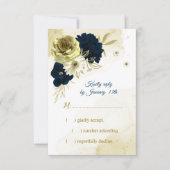 Blume aus phantastischem Elfenbeingold RSVP Karte (Vorderseite)