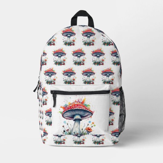 Blume aus Pilzen Bedruckter Rucksack (Vorderseite)