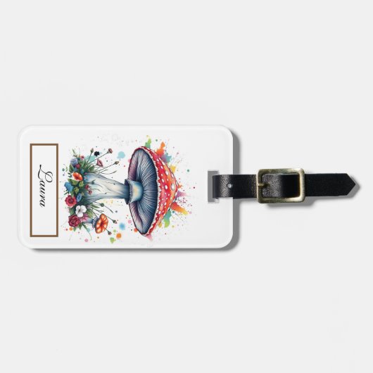 Blume aus Pilzen Gepäckanhänger (Vorderseite horizontal)