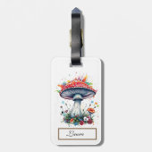 Blume aus Pilzen Gepäckanhänger (Rückseite vertikal)