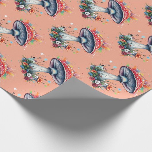 Blume aus Pilzen Geschenkpapier (Ecke)