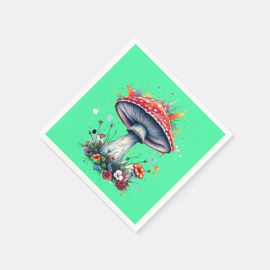 Blume aus Pilzen Serviette (Ecke)