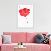 Blume aus Poppen in Aquarellfarbe Leinwanddruck (Insitu (Wohnzimmer))