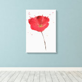 Blume aus Poppen in Aquarellfarbe Leinwanddruck (Insitu (Holzboden))