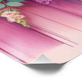 Blume aus rosa Holz mit Monogramm Poster (Ecke)