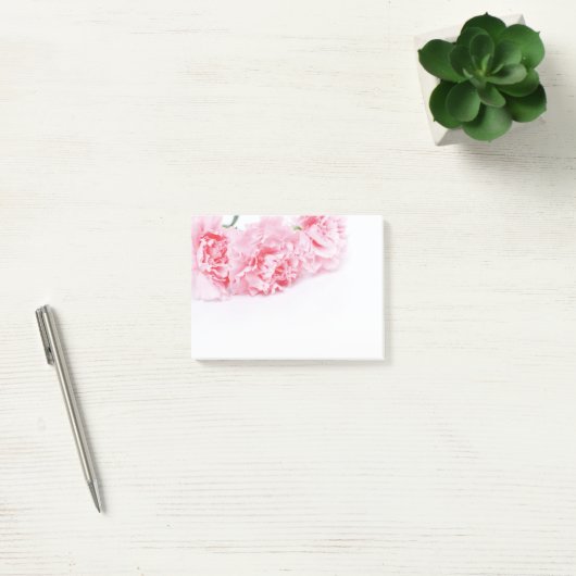 Blume aus rosa Narben auf weißem Grund Post-it Klebezettel (Büro)