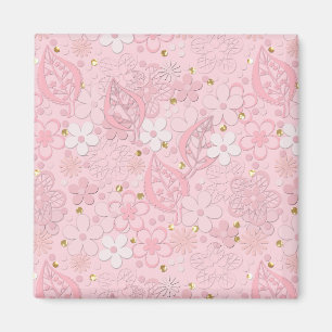 Blume aus rosa Papier Magnet