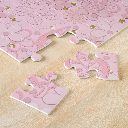 Blume aus rosa Papier Puzzle (Seite)