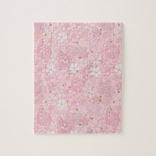 Blume aus rosa Papier Puzzle