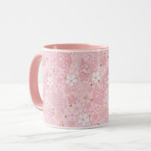 Blume aus rosa Papier Tasse