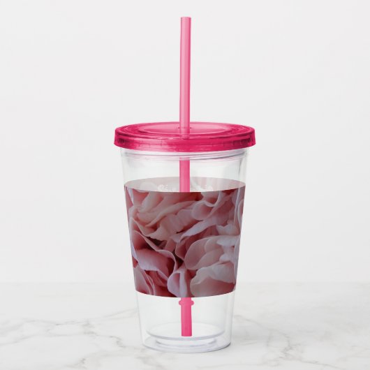 Blume aus rosa Samt Acryltrinkbecher (Vorderseite)