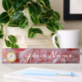 Blume aus rosa Samt Namensplakette