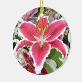 Blume aus rosa Sterngazer Keramik Ornament (Links)