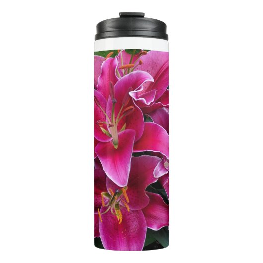 Blume aus rosa Sterngazer Thermosbecher (Vorderseite)