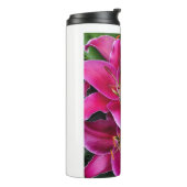 Blume aus rosa Sterngazer Thermosbecher (Nach links gedreht)