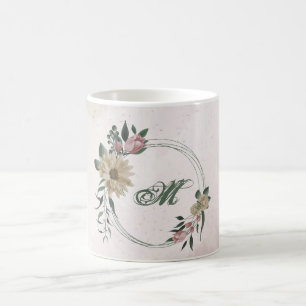Blume aus Rosa und Champagner Kaffeetasse