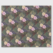 Blume aus rosa und gelben Kakteen Geschenkpapier (Flach)