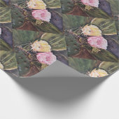 Blume aus rosa und gelben Kakteen Geschenkpapier (Ecke)