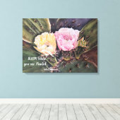Blume aus rosa und gelben Kakteen in Aquarellfarbe Leinwanddruck (Insitu (Holzboden))