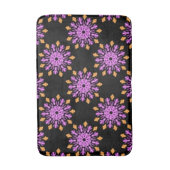 Blume aus rosa und orangefarbenem Neon Badematte (Vorderseite Vertikal)