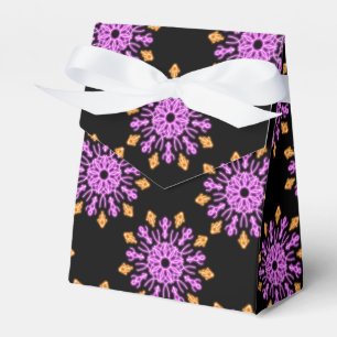 Blume aus rosa und orangefarbenem Neon Geschenkschachtel
