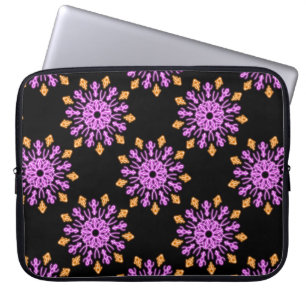 Blume aus rosa und orangefarbenem Neon Laptopschutzhülle
